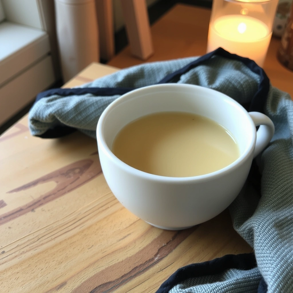 Μια κούπα ζεστό τσάι από βότανα με ατμό, σε ένα ήρεμο περιβάλλον.