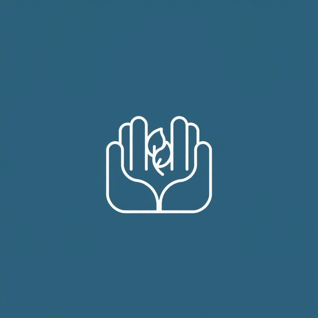 Εικονίδιο χεριών που κρατούν ένα φυτό, συμβολίζοντας την υποστήριξη